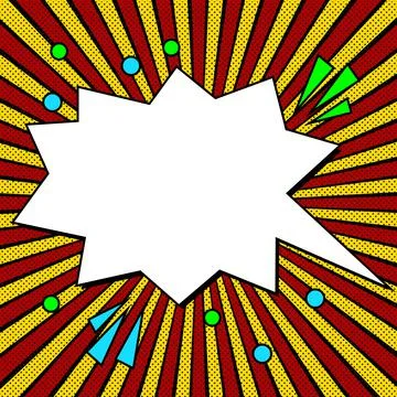 Comic Blank Speech Bubble With Copy Space Over Circular Color Background Design 스톡 일러스트