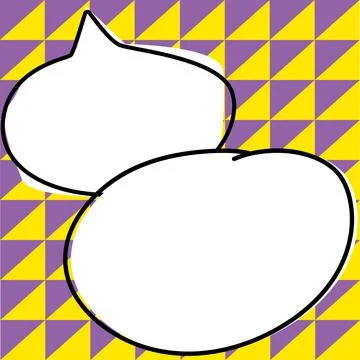 Comic Blank Speech Bubble With Copy Space Over Circular Color Background Design Stockillustratie