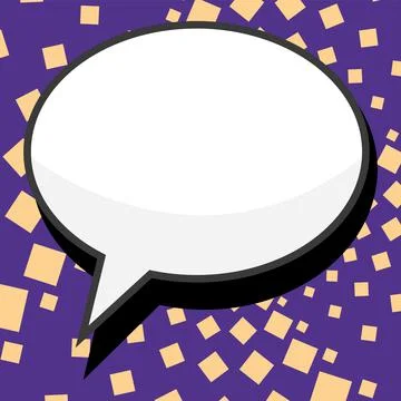 Comic Blank Speech Bubble With Copy Space Over Circular Color Background Design Stock Illustration