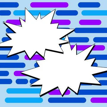 Comic Blank Speech Bubble With Copy Space And Colorful Doodles. Design Of Empty Stock Illustration