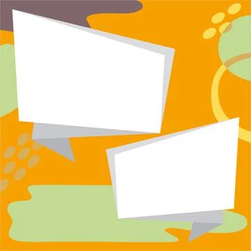 Comic Blank Speech Bubble With Copy Space Over Circular Color Background Design Stock Illustration