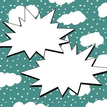 Comic Blank Speech Bubble With Copy Space And Colorful Doodles. Design Of Empty Stock Illustration