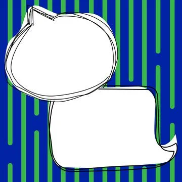 Comic Blank Speech Bubble With Copy Space Over Circular Color Background Design Stock Illustration