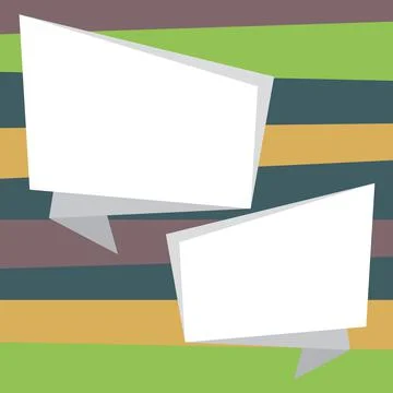 Comic Blank Speech Bubble With Copy Space Over Circular Color Background Design Illustrazione stock