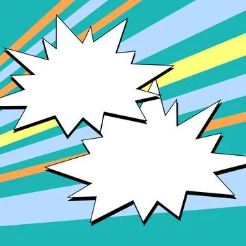 Comic Blank Speech Bubble With Copy Space And Colorful Doodles. Design Of Empty Stock Illustration