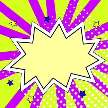 Comic Blank Speech Bubble With Copy Space Over Circular Color Background Design イラスト素材