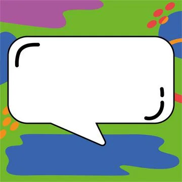 Comic Blank Speech Bubble With Copy Space Over Circular Color Background Design Stockillustratie