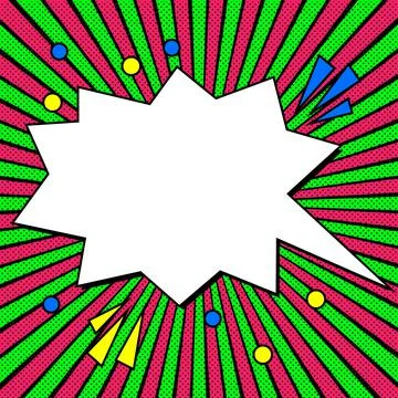 Comic Blank Speech Bubble With Copy Space Over Circular Color Background Design 스톡 일러스트