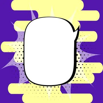 Comic Blank Speech Bubble With Copy Space And Colorful Doodles. Design Of Empty Stock Illustration