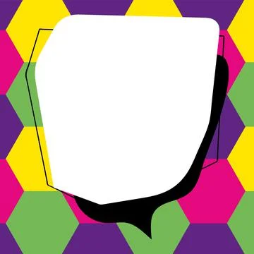 Comic Blank Speech Bubble With Copy Space Over Circular Color Background Design Stockillustratie