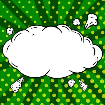 Comic Blank Speech Bubble With Copy Space Over Circular Color Background Design Stockillustratie