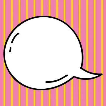 Comic Blank Speech Bubble With Copy Space Over Circular Color Background Design Stock Illustration