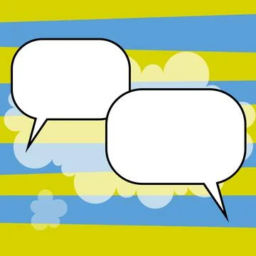 Comic Blank Speech Bubble With Copy Space Over Circular Color Background Design Stock Illustration