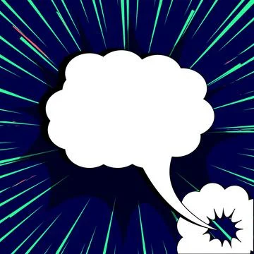 Comic Blank Speech Bubble With Copy Space And Colorful Doodles. Design Of Empty Stock Illustration