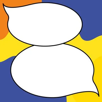 Comic Blank Speech Bubble With Copy Space Over Circular Color Background Design Stock Illustration