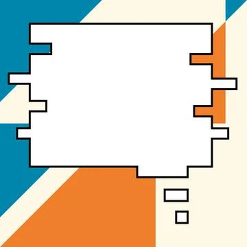 Comic Blank Speech Bubble With Copy Space Over Circular Color Background Design Stock Illustration