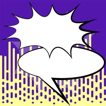 Comic Blank Speech Bubble With Copy Space And Colorful Doodles. Design Of Empty Stock Illustration