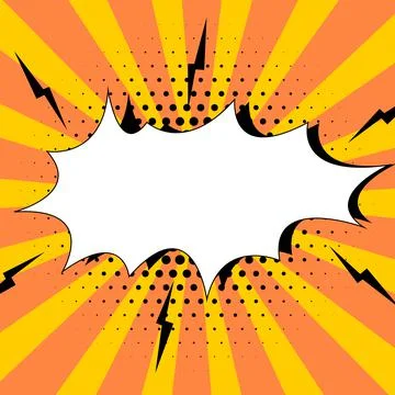 Comic Blank Speech Bubble With Copy Space And Colorful Doodles. Design Of Empty Stock Illustration