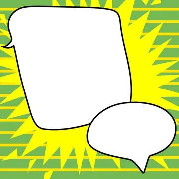 Comic Blank Speech Bubble With Copy Space Over Circular Color Background Design Stockillustratie