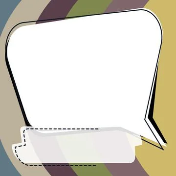 Comic Blank Speech Bubble With Copy Space Over Circular Color Background Design Illustrazione stock