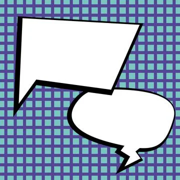 Comic Blank Speech Bubble With Copy Space Over Circular Color Background Design 스톡 일러스트