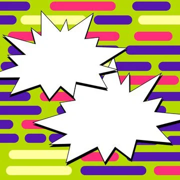 Comic Blank Speech Bubble With Copy Space And Colorful Doodles. Design Of Empty Stock Illustration