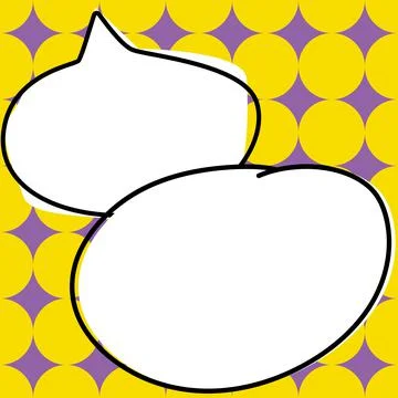 Comic Blank Speech Bubble With Copy Space Over Circular Color Background Design Stock Illustration