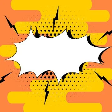 Comic Blank Speech Bubble With Copy Space And Colorful Doodles. Design Of Empty Stock Illustration