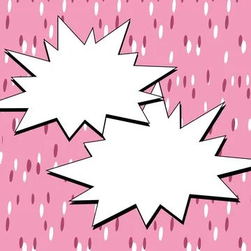 Comic Blank Speech Bubble With Copy Space And Colorful Doodles. Design Of Empty Stock Illustration