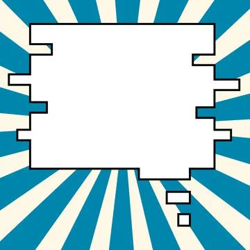 Comic Blank Speech Bubble With Copy Space Over Circular Color Background Design Illustrazione stock