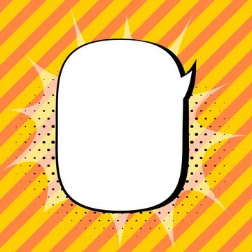 Comic Blank Speech Bubble With Copy Space And Colorful Doodles. Design Of Empty Stock Illustration