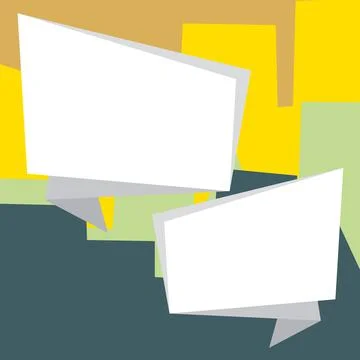 Comic Blank Speech Bubble With Copy Space Over Circular Color Background Design Stockillustratie