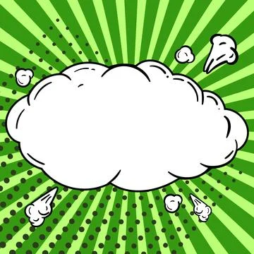 Comic Blank Speech Bubble With Copy Space Over Circular Color Background Design Stock Illustration