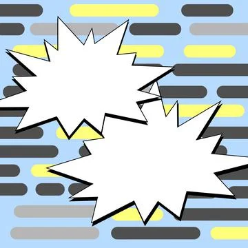 Comic Blank Speech Bubble With Copy Space And Colorful Doodles. Design Of Empty Stock Illustration