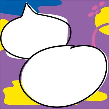 Comic Blank Speech Bubble With Copy Space Over Circular Color Background Design Stockillustratie