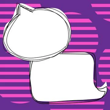 Comic Blank Speech Bubble With Copy Space Over Circular Color Background Design Stock Illustration