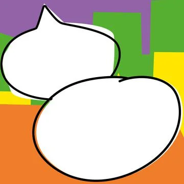 Comic Blank Speech Bubble With Copy Space Over Circular Color Background Design Stock Illustration