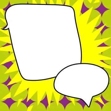 Comic Blank Speech Bubble With Copy Space Over Circular Color Background Design Stockillustratie