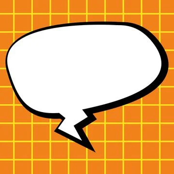 Comic Blank Speech Bubble With Copy Space Over Circular Color Background Design Stock Illustration