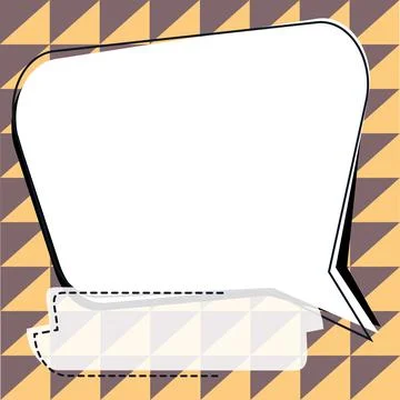 Comic Blank Speech Bubble With Copy Space Over Circular Color Background Design Stock Illustration