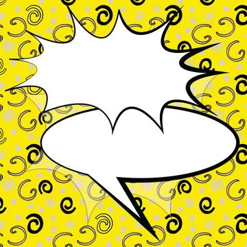 Comic Blank Speech Bubble With Copy Space And Colorful Doodles. Design Of Empty Stock Illustration