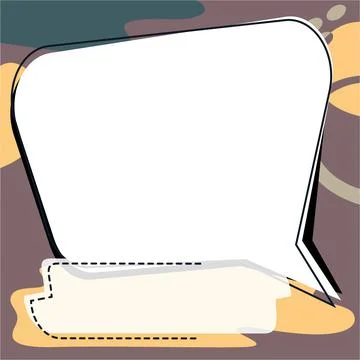Comic Blank Speech Bubble With Copy Space Over Circular Color Background Design Stock Illustration