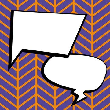 Comic Blank Speech Bubble With Copy Space Over Circular Color Background Design Illustrazione stock