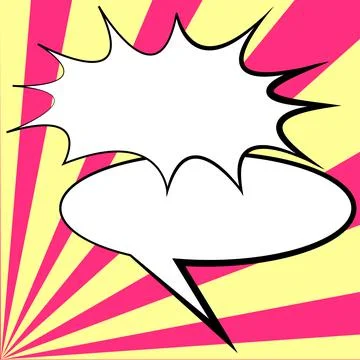 Comic Blank Speech Bubble With Copy Space And Colorful Doodles. Design Of Empty Stock Illustration