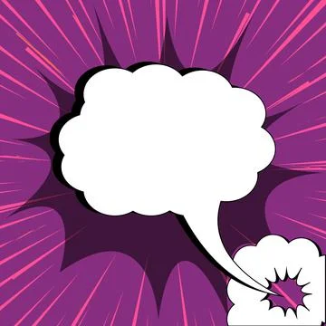 Comic Blank Speech Bubble With Copy Space And Colorful Doodles. Design Of Empty Stock Illustration