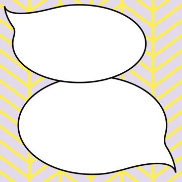 Comic Blank Speech Bubble With Copy Space Over Circular Color Background Design Stock Illustration