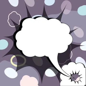 Comic Blank Speech Bubble With Copy Space And Colorful Doodles. Design Of Empty Stock Illustration