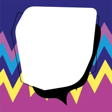 Comic Blank Speech Bubble With Copy Space Over Circular Color Background Design Illustrazione stock