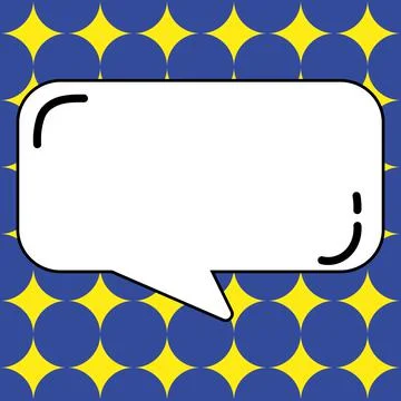 Comic Blank Speech Bubble With Copy Space Over Circular Color Background Design Stockillustratie