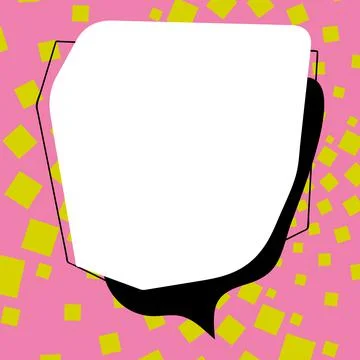 Comic Blank Speech Bubble With Copy Space Over Circular Color Background Design Stockillustratie